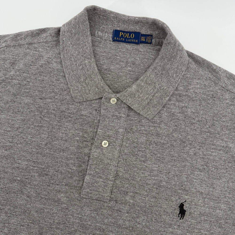 Polo Ralph Lauren Polo Shirt Mens 2XLT Grey Heathered Short Sleeve Tall Fit